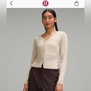 Lululemon Side-Cinch Ribbed Cardigan Size 10 in Trench NWT
